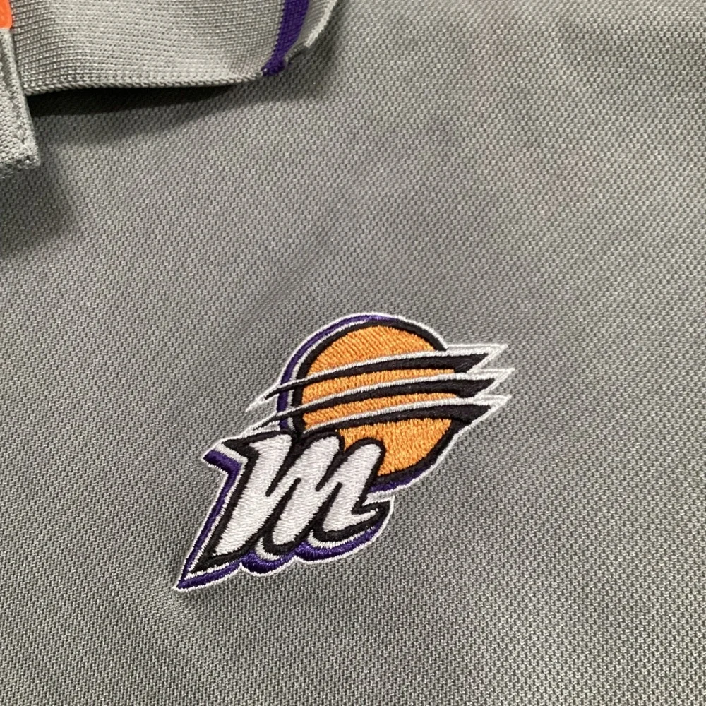 Nike WNBA Phoenix Mercury‎ Dri-Fit Polo Shirt XL Gray Embroidered Logo Athletic